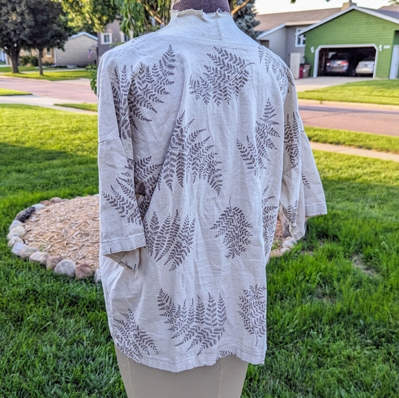 TONLE veha fern print linen popover top S M - Picture 5 of 9